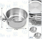 PINVNBY Parrot Feeding Cups Birds Food Dish Stainless Steel Parrot Feeders - Image 2