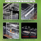 No Mess Bird Feeder for Cage, Automatic Acrylic Bird Feeder Seed Catcher Tray - Image 3