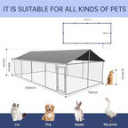 236"x 118" Outdoor Dog Enclosure Heavy Duty Dog Kennel House Mesh Dog Big Cage - Image 3
