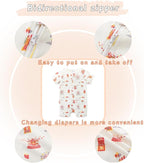 Unisex Summer Trendy 2-Pack Rompers Short Sleeve Zipped Bodysuit Infant Cotton - Image 5
