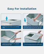 Cat Litter Box with Litter Mat and Scoop, Large Covered Litter Box with Lid - Image 6