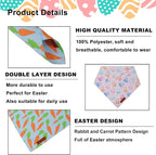 ADOGGYGO Easter Dog Bandanas 2 Pack, Reversible Bunny Carrot Print Puppy Scarf - Image 5
