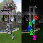 Paw Print Solar Wind Chimes, Color Changing Outdoor Paw Print Solar Lights - Image 2