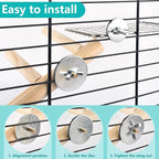 4Pcs Bird Perches Toys, Stainless Steel Perch Platform, Natural Wood Parrot - Image 4