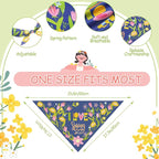 Chunful 50 Pcs Spring Dog Bandanas Bulk Flora Dog Bandanas Pet Triangle Scarf - Image 3