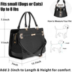 Fashion Pet Carrier Dog Cat Carrier Purse Soft-Sided Leather Handbag Pet Tote - Image 2