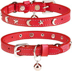 Leather Cat Collars for Boy Girl Cats by DILLYBUD