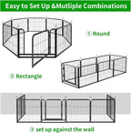 Puppy Playpen 8 Panels Small Dog Fence Outdoor Indoor Use 24" Height Anti-Rust - Image 6