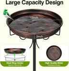 Daoeny 35In Metal Bird Bath for Outside, Vintage Freestanding Birdbaths & - Image 2