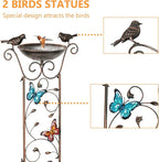 SUNNYPARK Bird Bath with Trellis Outdoor, Antique Garden Iron Trellis with - Image 2