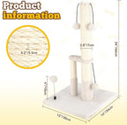 Dimaka Tall Cat Scratching Post, Double Lower Posts Extra Stable Cat Post Tree - Image 2