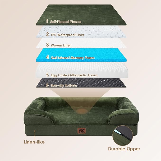 EHEYCIGA Orthopedic Dog Beds for Large Dogs, Waterproof Memory Foam Large Pet - Image 5