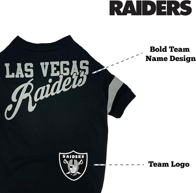 Pets First NFL Las Vegas Raiders T-Shirt Dogs & Cats, Medium. Football Dog - Image 5