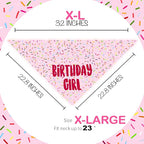 Birthday Girl Dog Bandanas 1 Pack, HBD Pet Scarves - Image 2