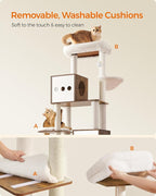 Feandrea Cat Tree with Litter Box Enclosure, 70.1-Inch Tall Cat Tower, 2-in-1 - Image 8