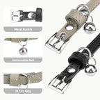PUPTECK 2 PCS Soft Genuine Leather Cat Kitten Collar - Image 3