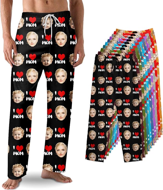 Custom Pajama Pants with Face customized PJ Pants Christmas Valentine gifts by Unknown