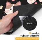 Cat Feeding Mat 24x16 inch Black Kitten Print Pet Bowl Placemat Non Slip Floor - Image 7