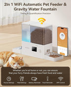 Rojeco 36Cups/8.5L WiFi Automatic Cat Feeder and Gravity Water Dispenser - Image 4