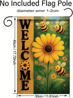 Spring Summer Garden Flag Bee Sunflower Flag 12x18 Inch Double-Sided Cute - Image 8