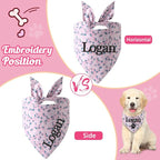 Personalized Dog Bandana Embroidered Name Custom Neckwear Dog Scarf Triangle - Image 3