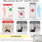 Lumizone Extra Tall Cat Gate 61.02" High Pressure Mounted Extra Wide - Image 3