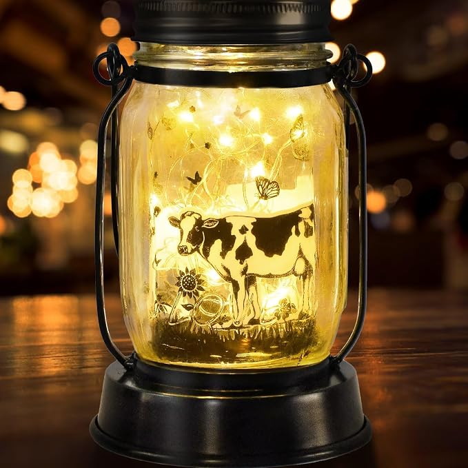 kyoryuger Cow Gifts for Women/Men Cow Lovers Solar Lantern Mom Birthday - Image 9