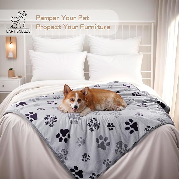 Waterproof Dog Blankets Pet Blanket 50"x60", Soft Fluffy Sofa Car Bed Protector - Image 6