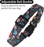 QQPETS Adjustable Soft Dog Collar: Print Flower Pink Multicolor Cute Patterns - Image 5