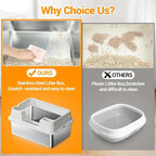 Stainless Steel Litter Box, XL Enclosed Cat Litter Boxes - Image 6