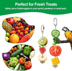 2 Pcs Bird Cage Food Holder Stainless Steel Parrot Fruit & Vegetable Skewer - Image 5