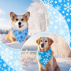 Abbylike 50 Pcs Winter Dog Bandanas Bulk Blue Snowflake Dog Bandanas - Image 2