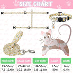 2 Pack Floral Cat Harness and Leash, Escape Proof Adjustable Kitten Harness - Image 3