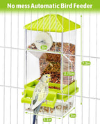 Hamiledyi Automatic Bird Feeder No Mess Bird Cage Feeder Seed Food Container - Image 2
