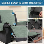 H.VERSAILTEX Reversible Quilted Recliner Covers Water Resistant Furniture - Image 3