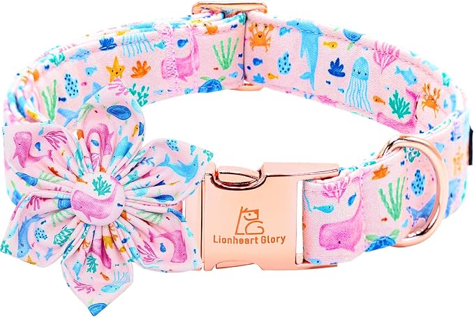 Lionheart glory Dog Collar Flower Collar Pink Dog Collars by LionheartGlory