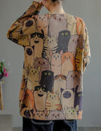 YESNO Women Christmas Sweater Graphic Printed Oversized Pullover Sweaters - Image 3