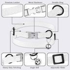 Leather Cat Collar with Buckle and Removable Bell - Image 5