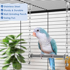 Stainless Steel Large Bird Swing, Hanging Heavy Duty Parrot Swings Perches - Image 6