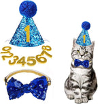 Christmas Pet Party Jazz Hat and Blingbling Bow Tie Breakaway Collar Set by Arogheiz