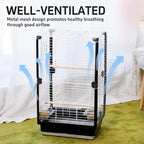 25 inch Bird Cage, Portable Travel Parrot Cage, Double-Layer Parakeet Cage - Image 6