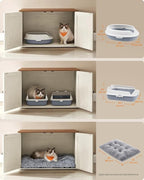 Feandrea Cat Litter Box Enclosure, Litter Box Furniture Hidden, Indoor Cat House - Image 3