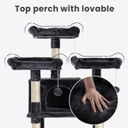 SHA CERLIN 68 Inches Multi-Level Large Cat Tree - Image 4