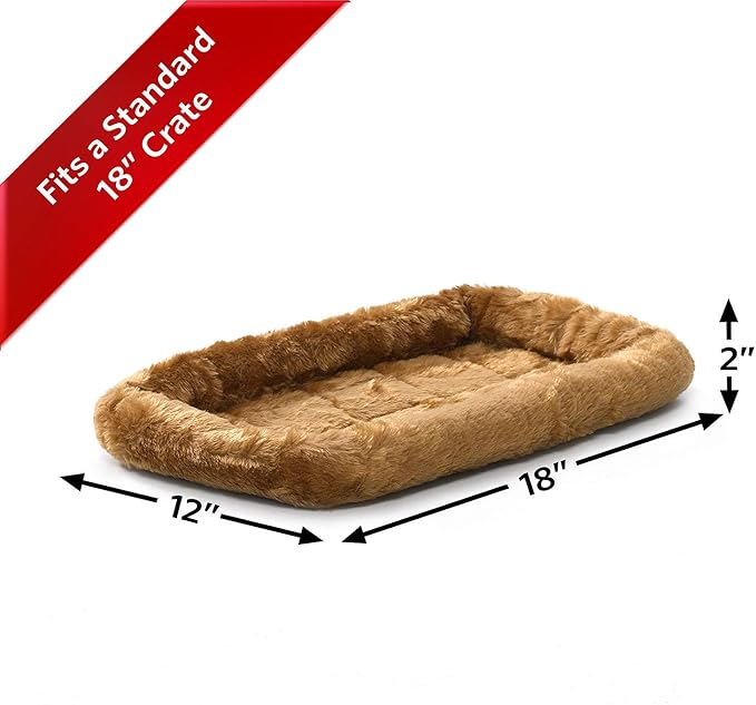 MidWest Homes for Pets QuietTime XXS Dog Bed – Cinnamon Faux Fur Bolster - Image 2