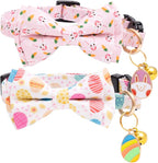 Faygarsle 2 Pack Easter Day Cat Collar Cute Rabbit Easter Eggs Printed Collar by Faygarsle