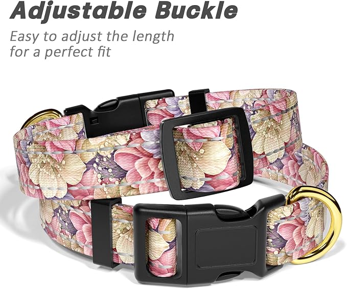 Reflective Dog Collar for Extra Small Dogs, Cute Flower Theme Adjustable - Image 6
