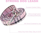 Yizepet Dog Collar and Leash Set-Plaid Puppy Collar - Image 3