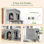 Globlazer Cat Tower for Multiple Indoor Cats, 52 inch Heavy Duty Cat Tree - Image 3