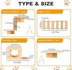 PETKABOO Cat Wall Shleves and Perches, Pine Wooden Cat Wall Furniture Climbing - Image 3