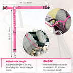 BWOGUE Pet Dog Cat Seat Belts, Car Headrest Restraint Adjustable Safety Leads - Image 3